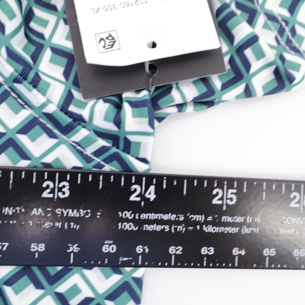 NEW Rhone Geometric Print Performance Polo Green Short Sleeve Mens XL Shirt - Picture 8 of 10